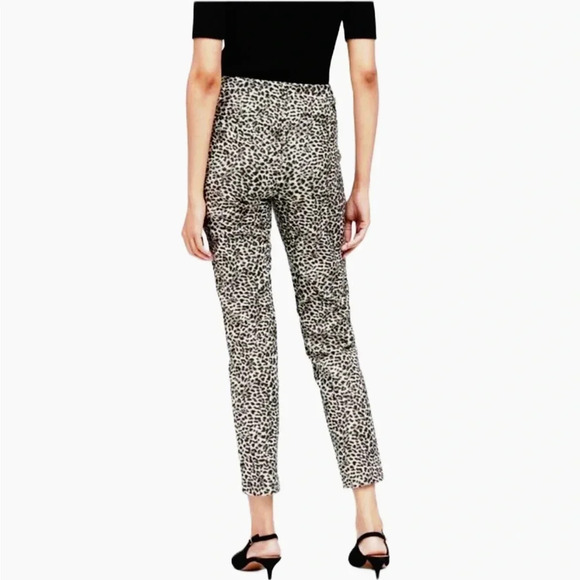 {Banana Republic} "Sloan" Ankle Slim Straight Leg Stretch Leopard Print Pants - Picture 2 of 6